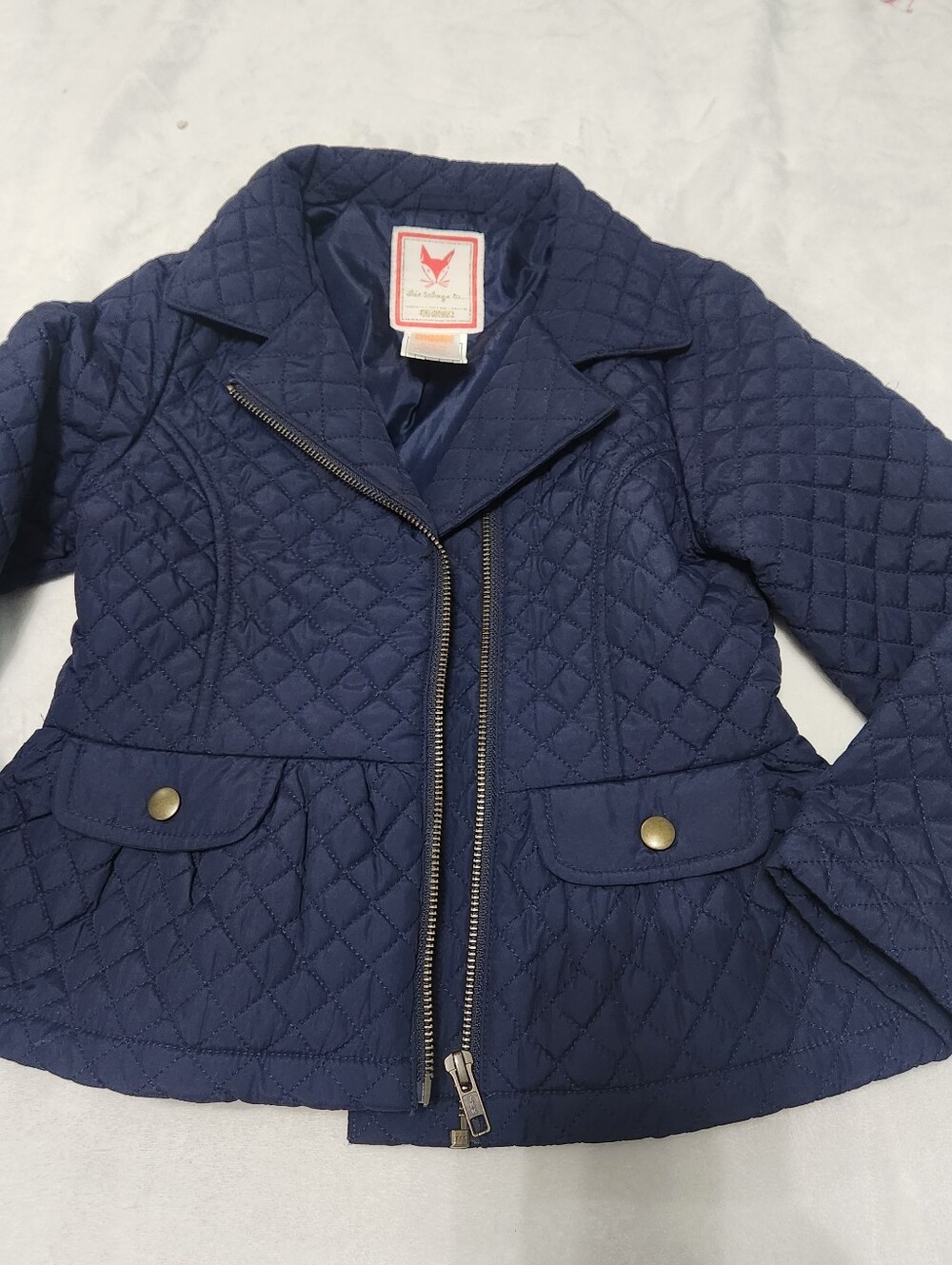 Gymboree Quilted Navy Peplum Jacket